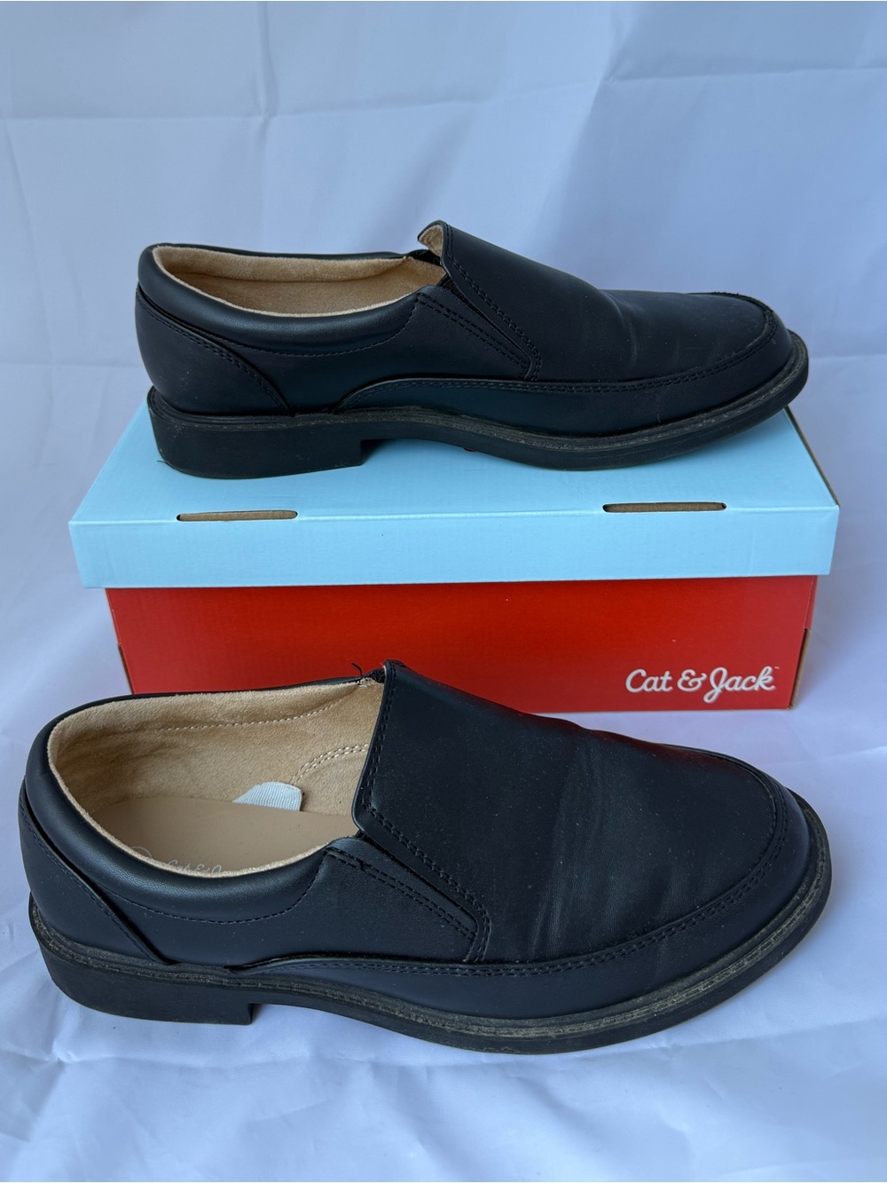 Cat & Jack Landyn Flats Boys Black Dress Shoes | Size 6 | Original Box - Picture 8 of 9